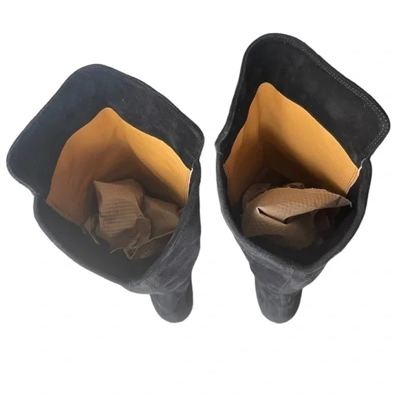 Ann Mashburn Suede Knee-High Pull on Boots in Black - Picture 11 of 15